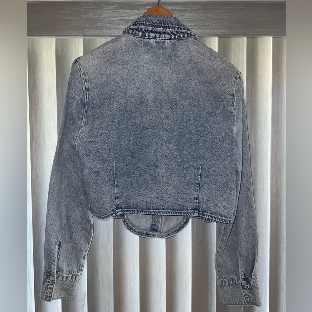 Avec Les Filles Washed Denim Jacket - Picture 2 of 7